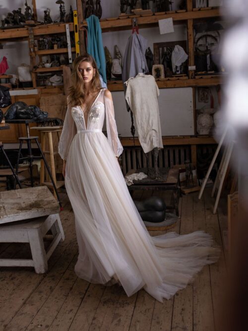 A-Line wedding dress Solea by Rara Avis at Dell'Amore Bridal, Auckland, NZ 5