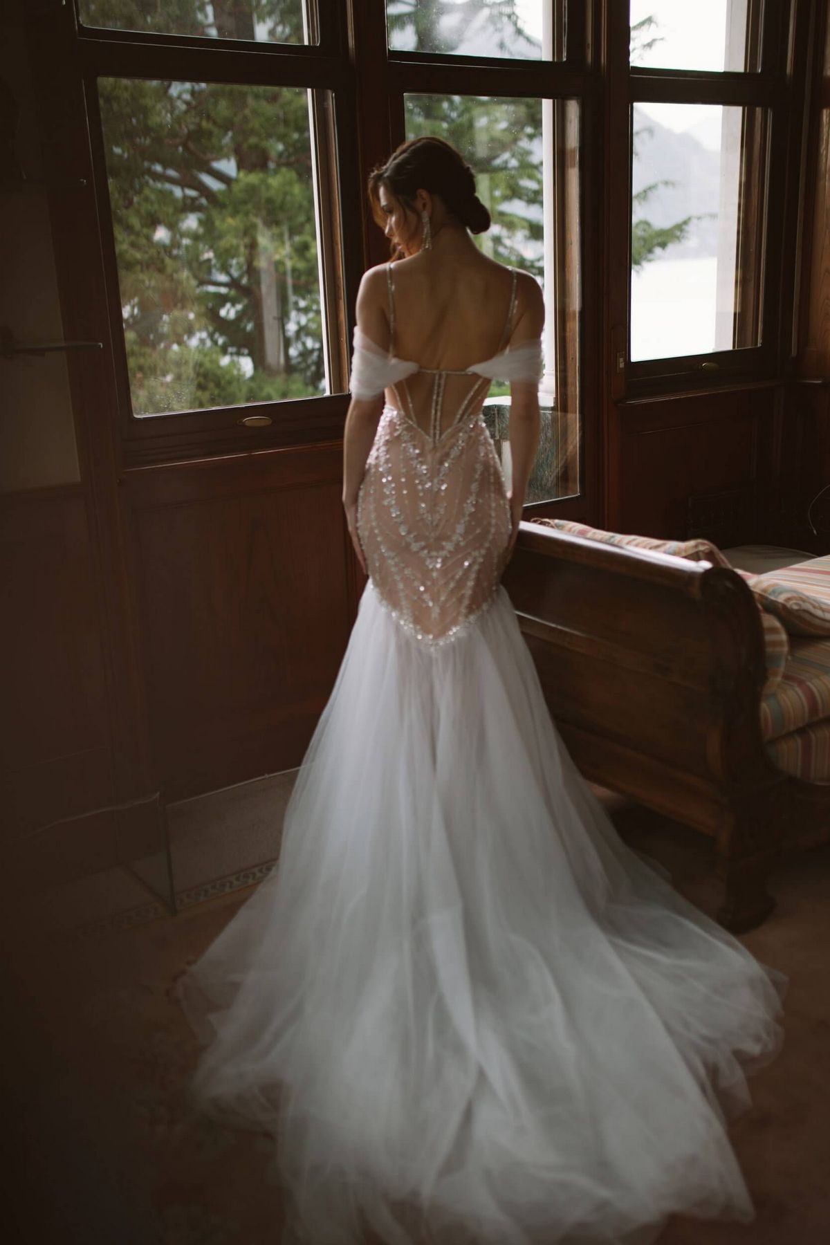 Mermaid wedding dress Opal with a puffy skirt by Rara Avis at Dell"Amore Bridal, Auckland. 1