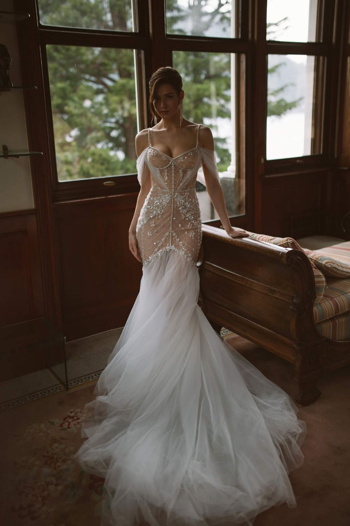 Mermaid wedding dress Opal with a puffy skirt by Rara Avis at Dell"Amore Bridal, Auckland. 5