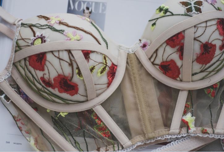 bridal bra and brief set Glein with red poppies, auckland, nz 2