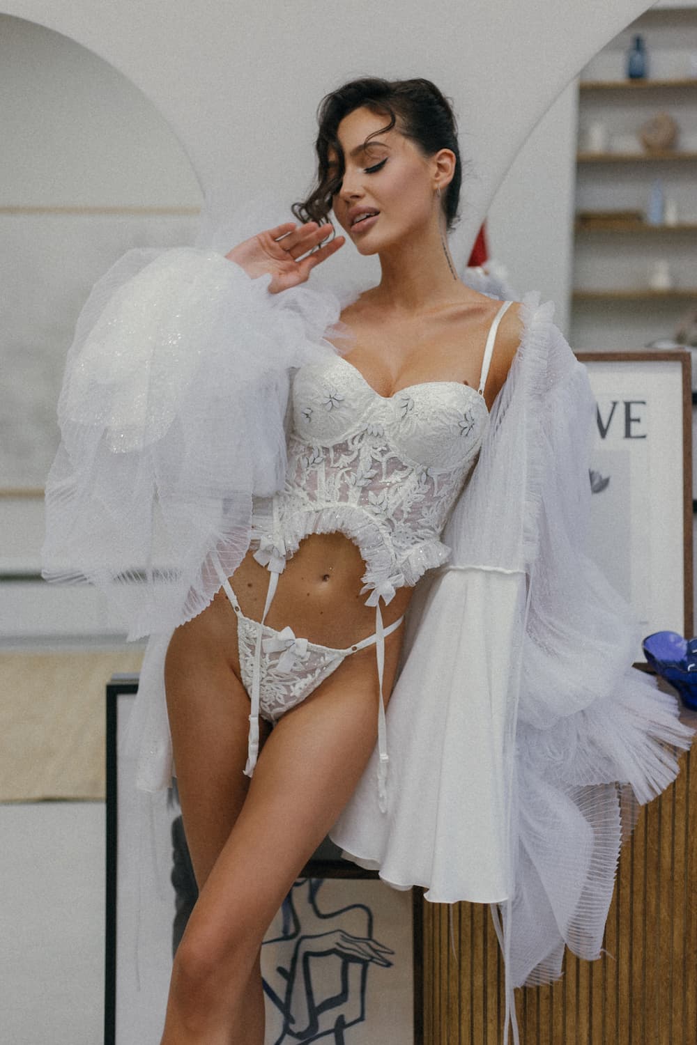 uxurious designer lingerie and bridal lingerie set Bella with a corset and brief, nz, auckland, 3