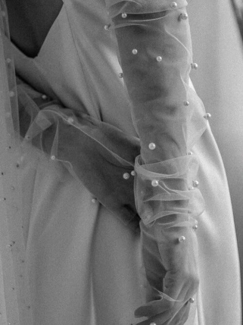 long tulle gloves with pearls in auckland, nz