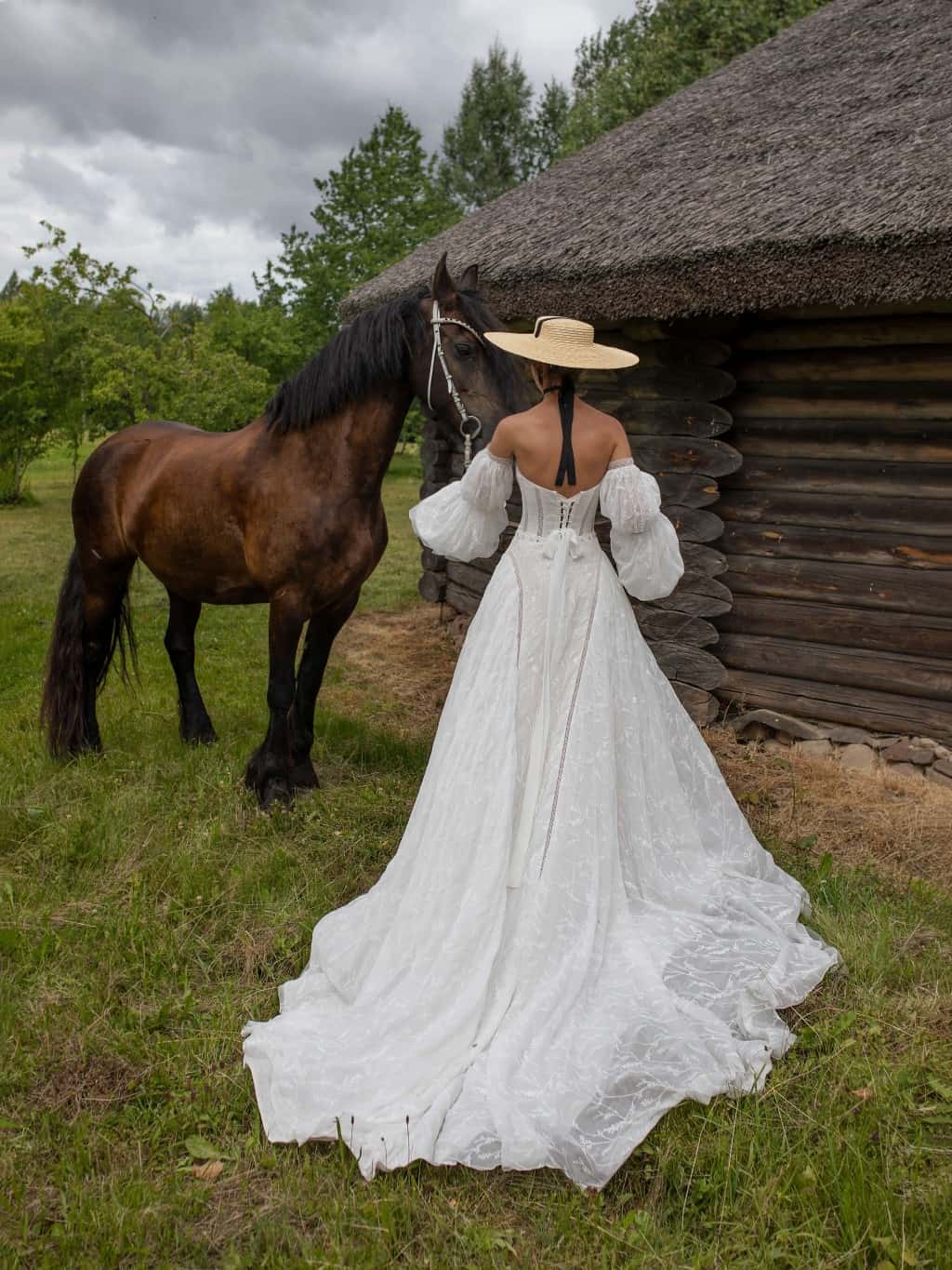 A line lace wedding dress Ranell with detachable long sleeves by Rara Avis at Dell' Amore Bridal, Auckland, NZ. 4