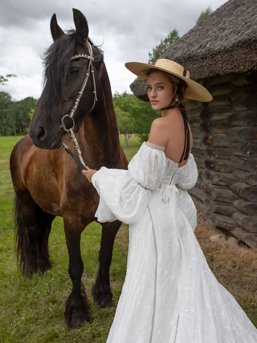 A line lace wedding dress Ranell with detachable long sleeves by Rara Avis at Dell' Amore Bridal, Auckland, NZ. 5