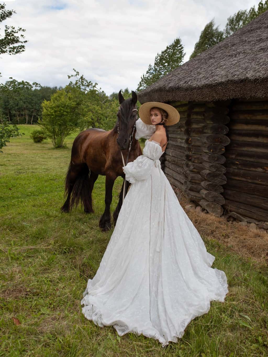 A line lace wedding dress Ranell with detachable long sleeves by Rara Avis at Dell' Amore Bridal, Auckland, NZ. 6