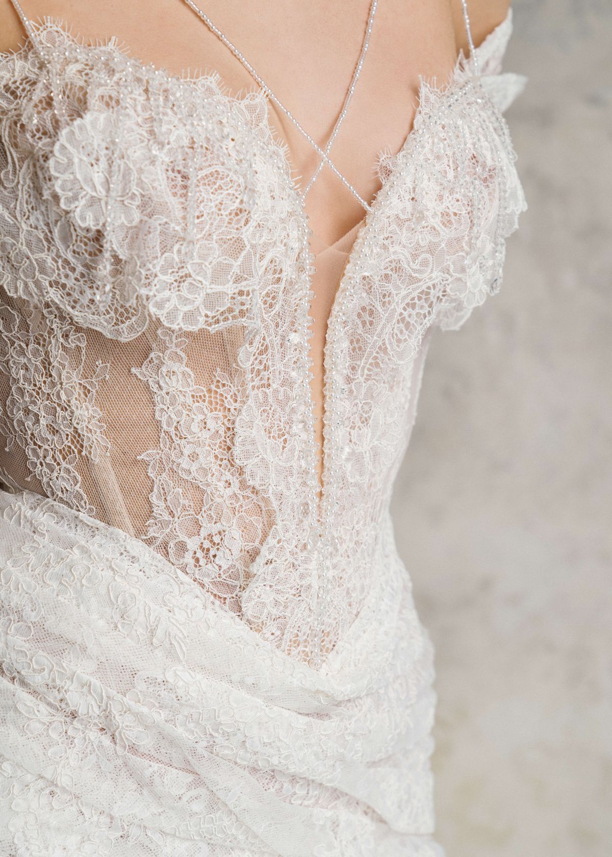 Rara Avis short lace wedding dress Korall at Dell'Amore , Auckland, NZ. 2