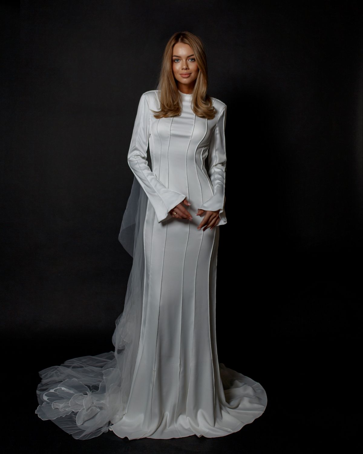 Rara Avis elegant fitted wedding dress Mistral at Dell'Amore Bridal, NZ.1