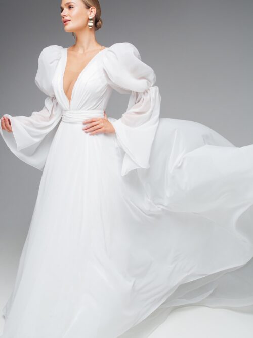 Rara Avis silk open back wedding dress Venta at Dell'Amore Bridal, NZ 8