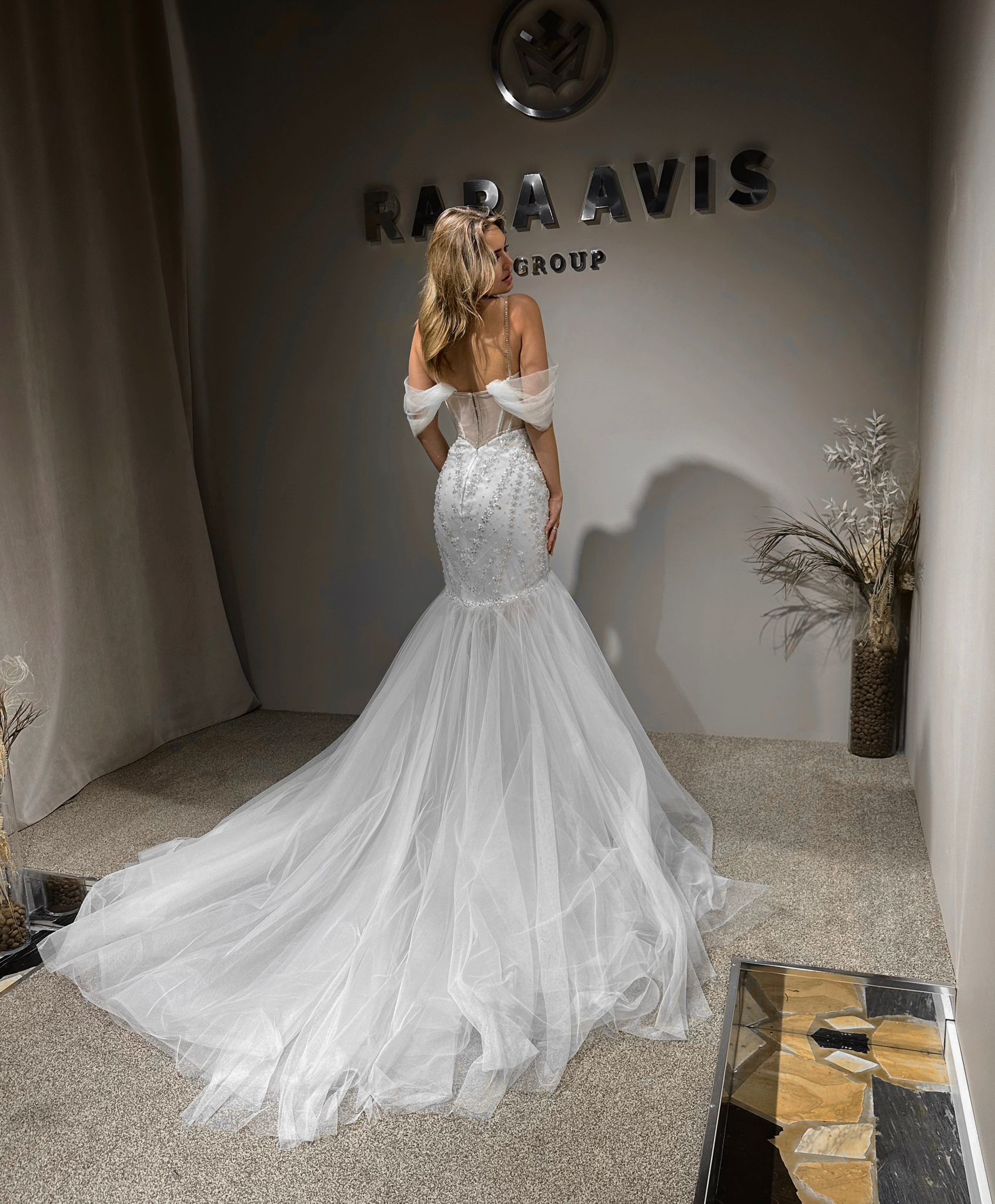 Mermaid wedding dress Opal with a puffy skirt by Rara Avis at Dell"Amore Bridal, Auckland.7